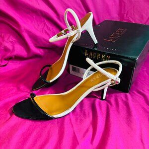 Lauren Ralph Lauren Black and White Strappy Heels
